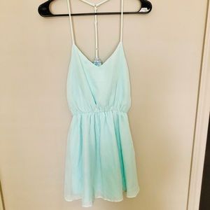 Mint colored skater dress